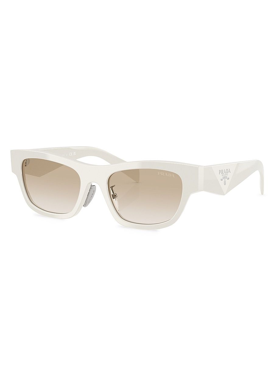 Women's 53MM Rectangular Sunglasses - White Grey Gradient