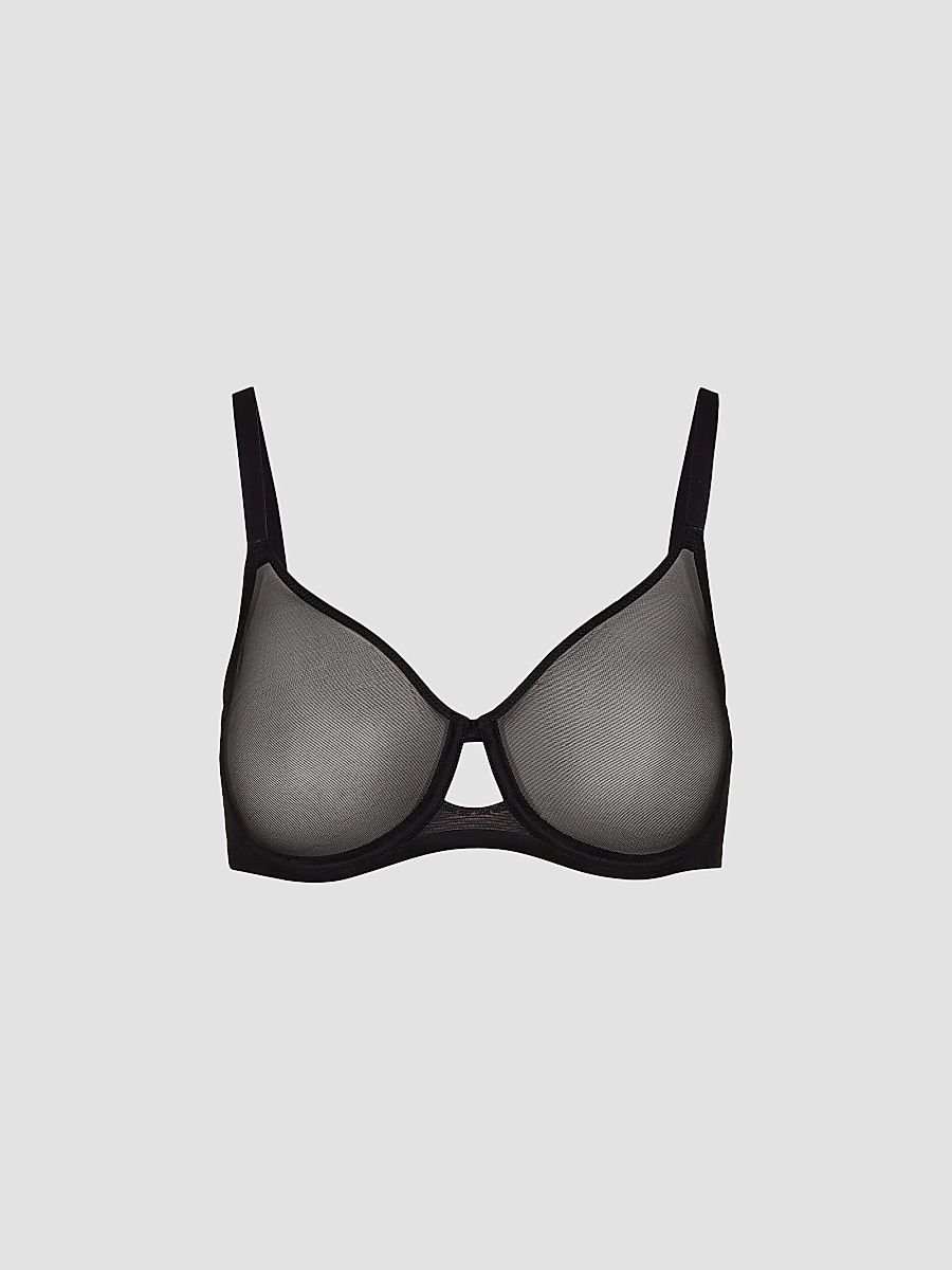 Women's Full Mesh Underwire Bra - Black - Size 36DD