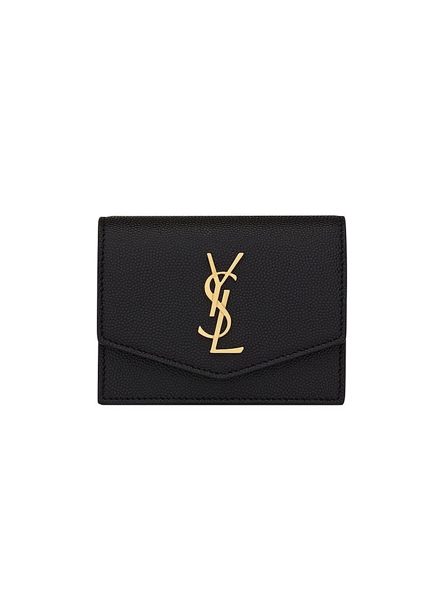 Women's Uptown Business-Card Case in Leather - Black