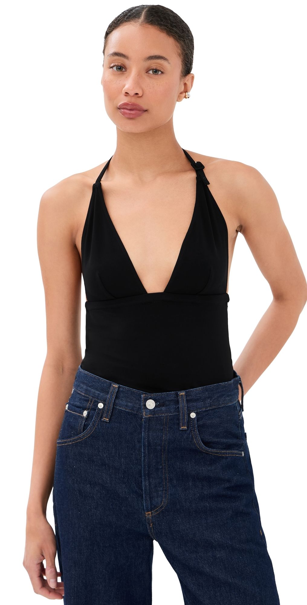 Courrèges Bikini Jersey Top Black 38
