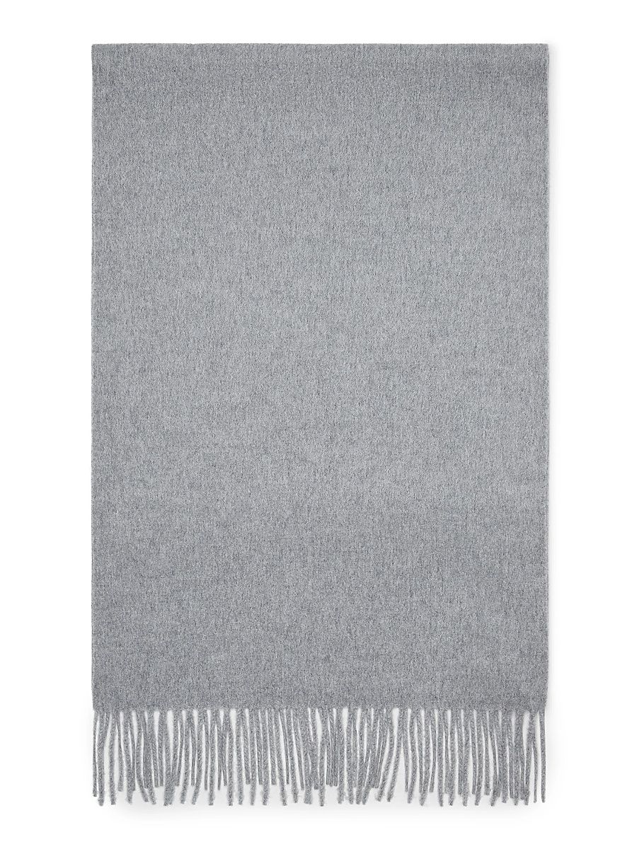 Women's Cashmere Double Knit Scarf - Light Grey