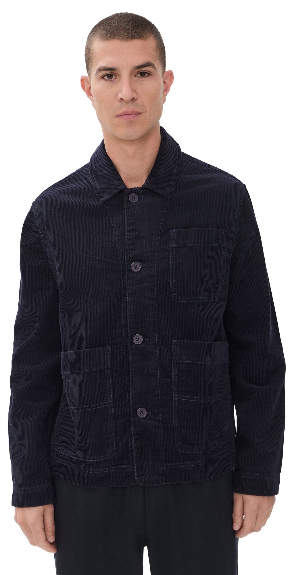 Wax London Healey Corduroy Chore Jacket Navy M