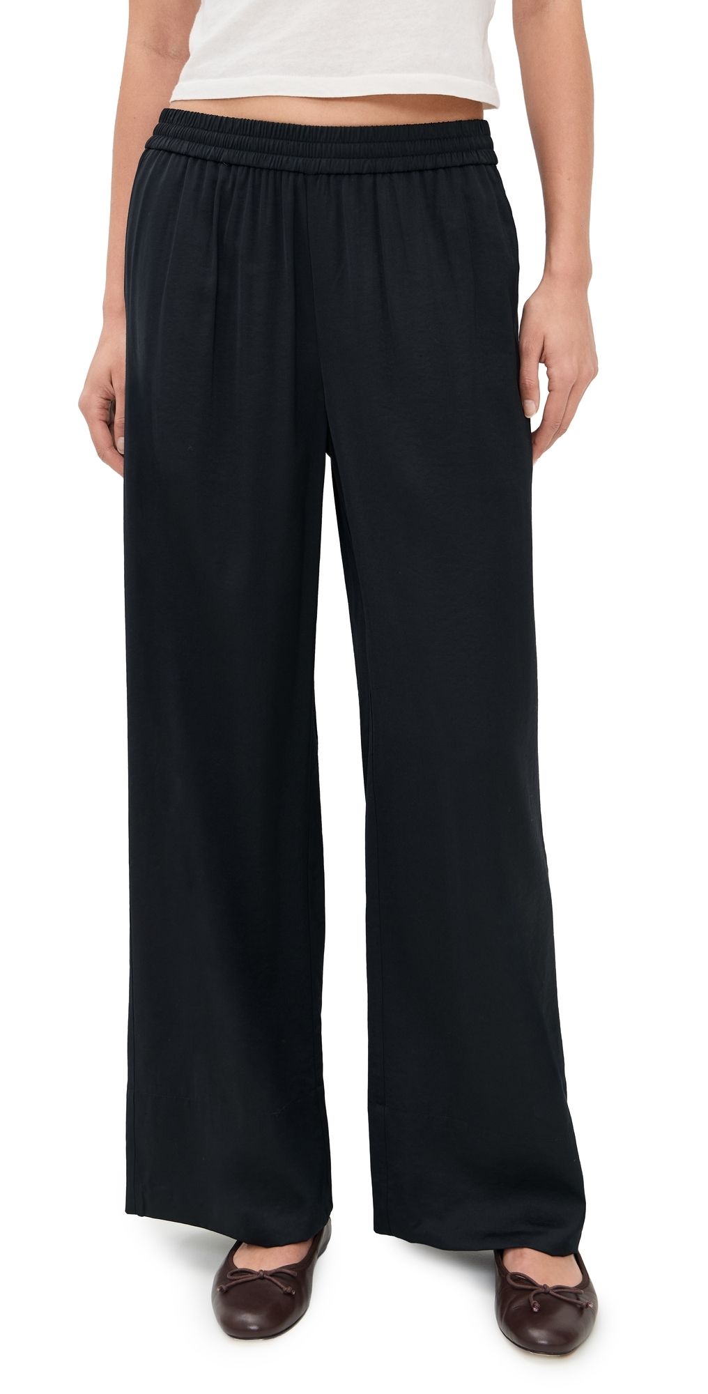 LE BOP Arden Satin Pants Mahogany L