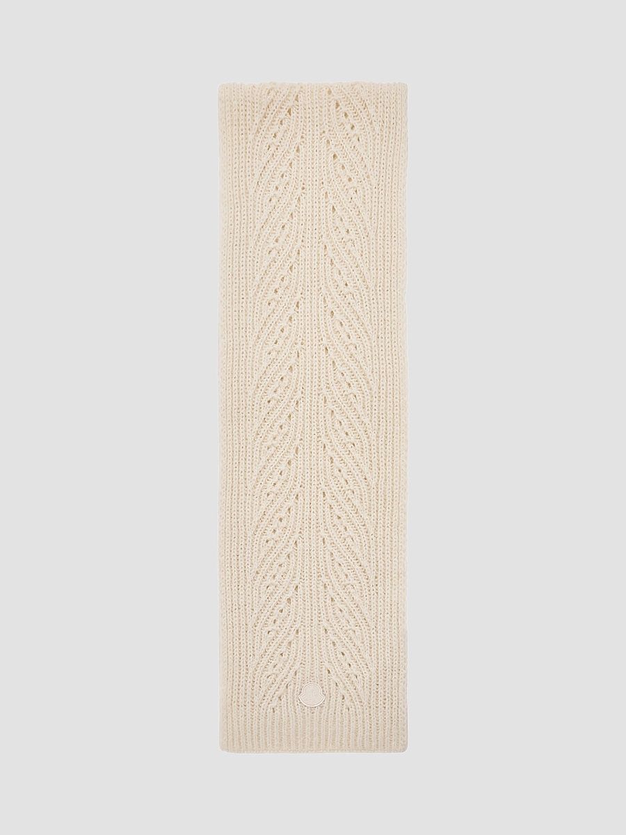 Moncler Women's Scarf in Wool Blend - White Ivory