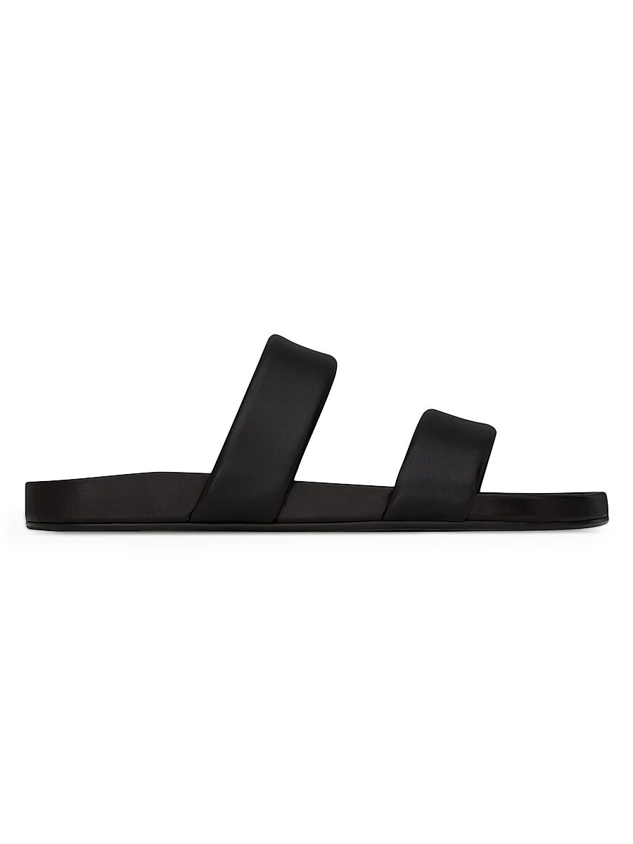Men's Nichols Slides in Smooth Leather - Black - Size 7