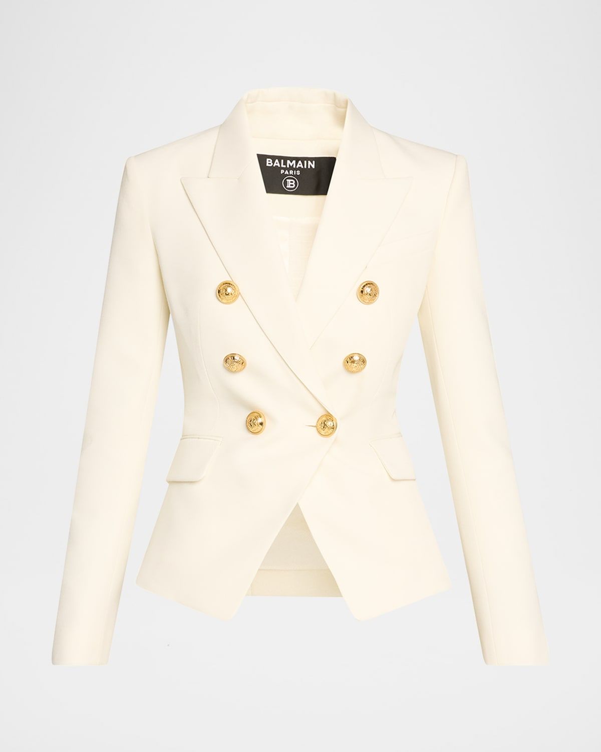 Classic Double-Breasted Fitted Wool Jacket