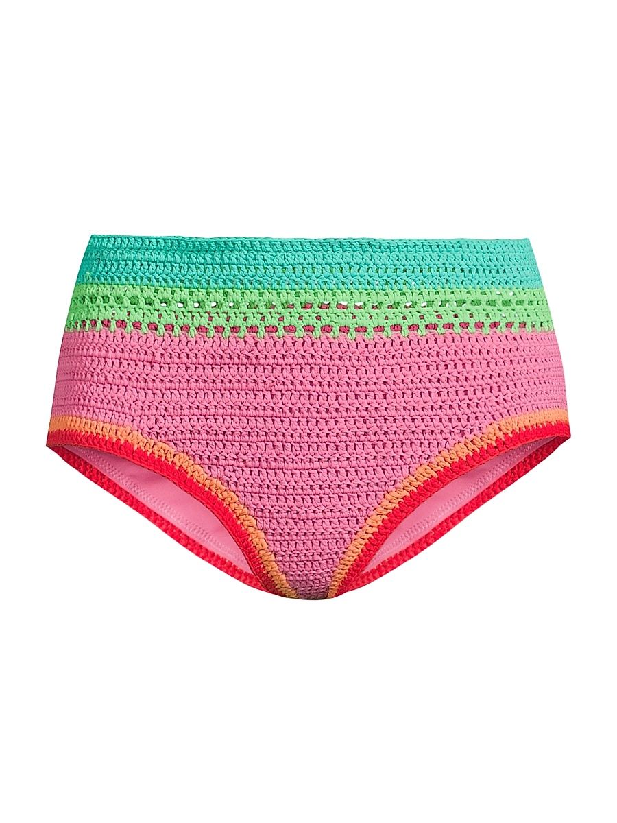 Women's Karmen Crochet Bikini Bottom - Aqua Haze Crochet - Size XL