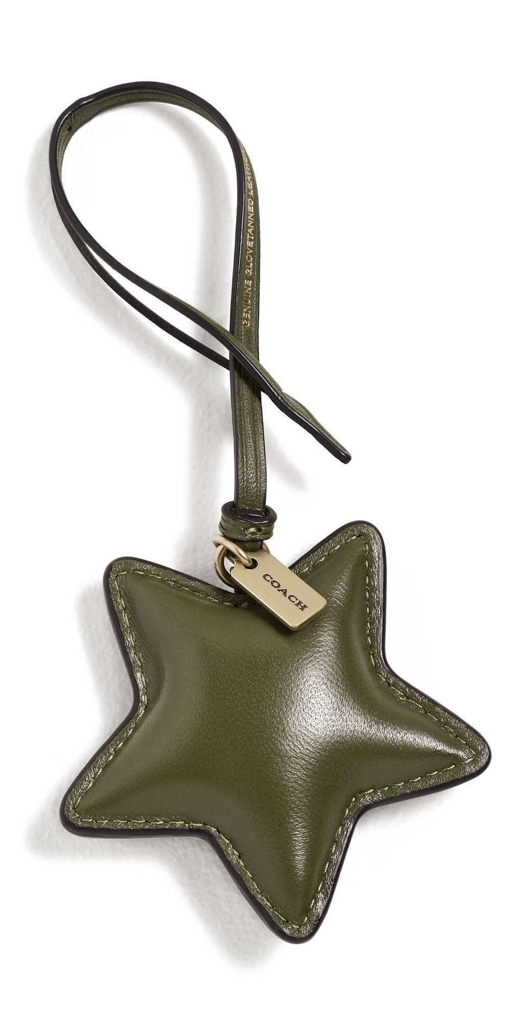 Coach Puffy Star Leather Bag Charm Olive One Size