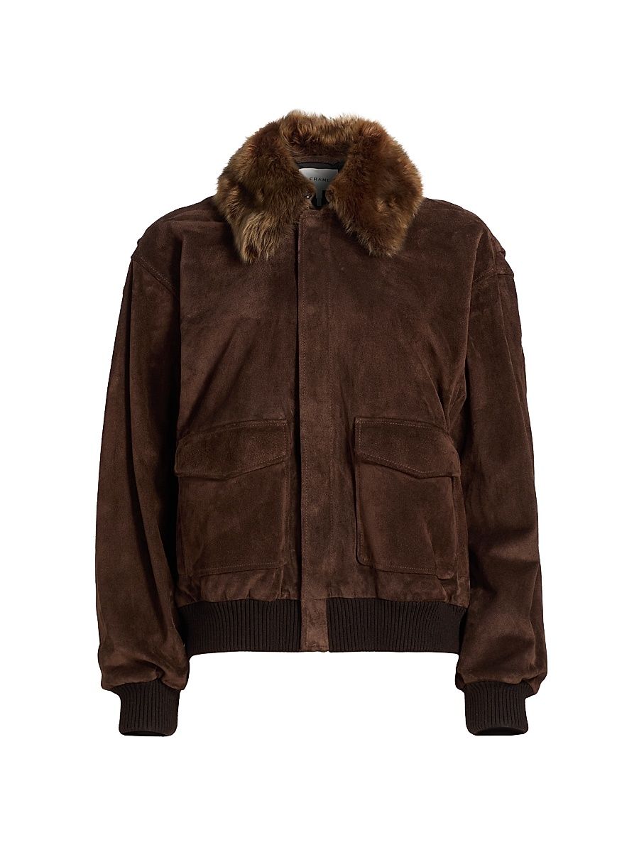 Women's The Suede Oversized Jacket - Americano - Size Large