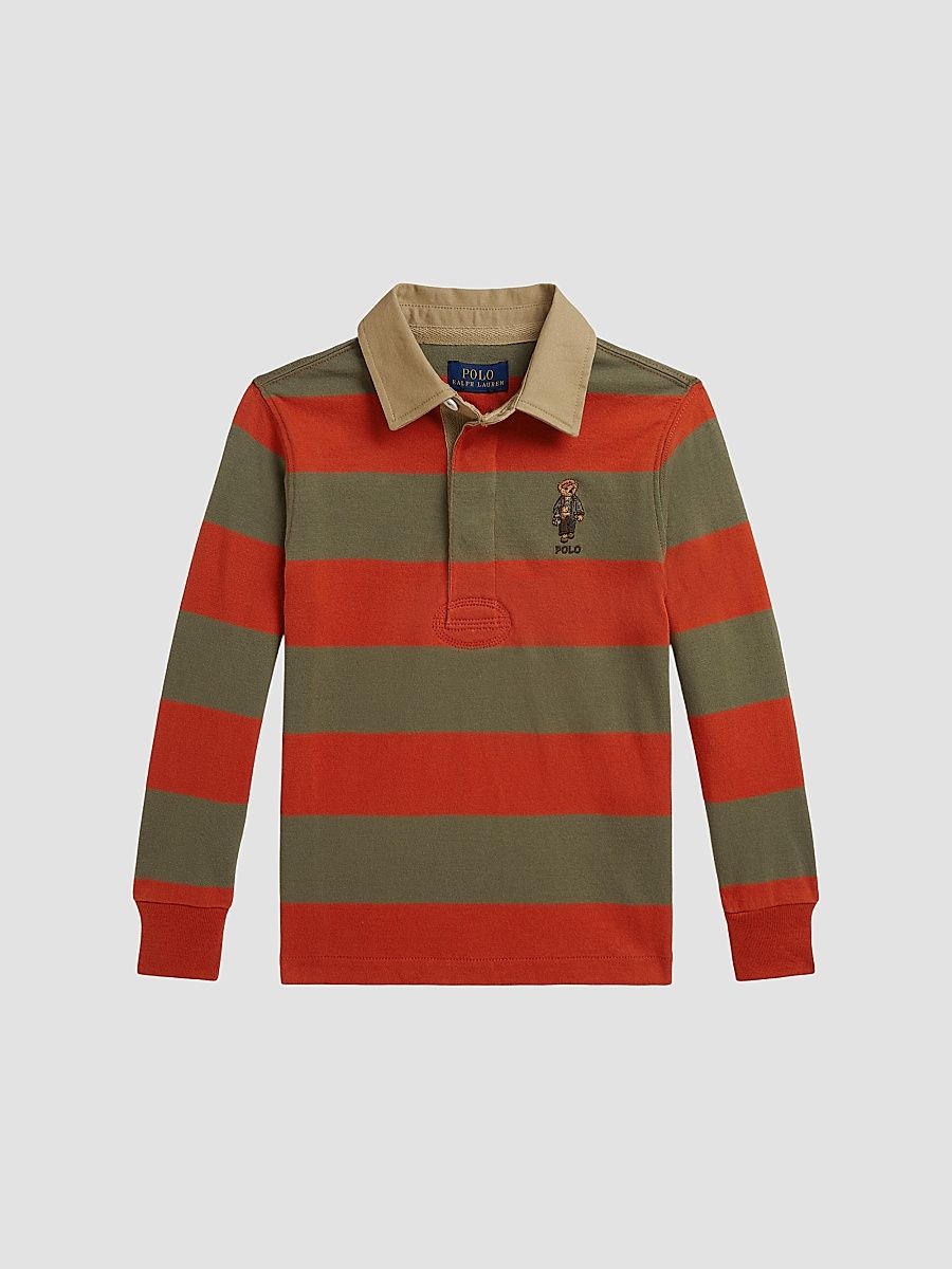 Little Boy's & Boy's Striped Polo Shirt - Varsity Orange Multi - Size 18