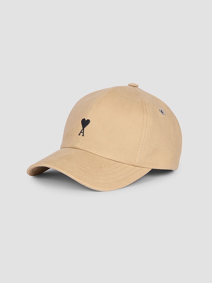 AMI Paris Men's Logo-Embroidered Cotton Gabardine Baseball Cap - Mastic Beige