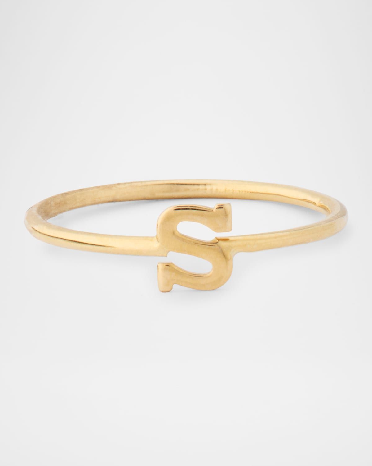 14K Yellow Gold Initial Ring, Size 7