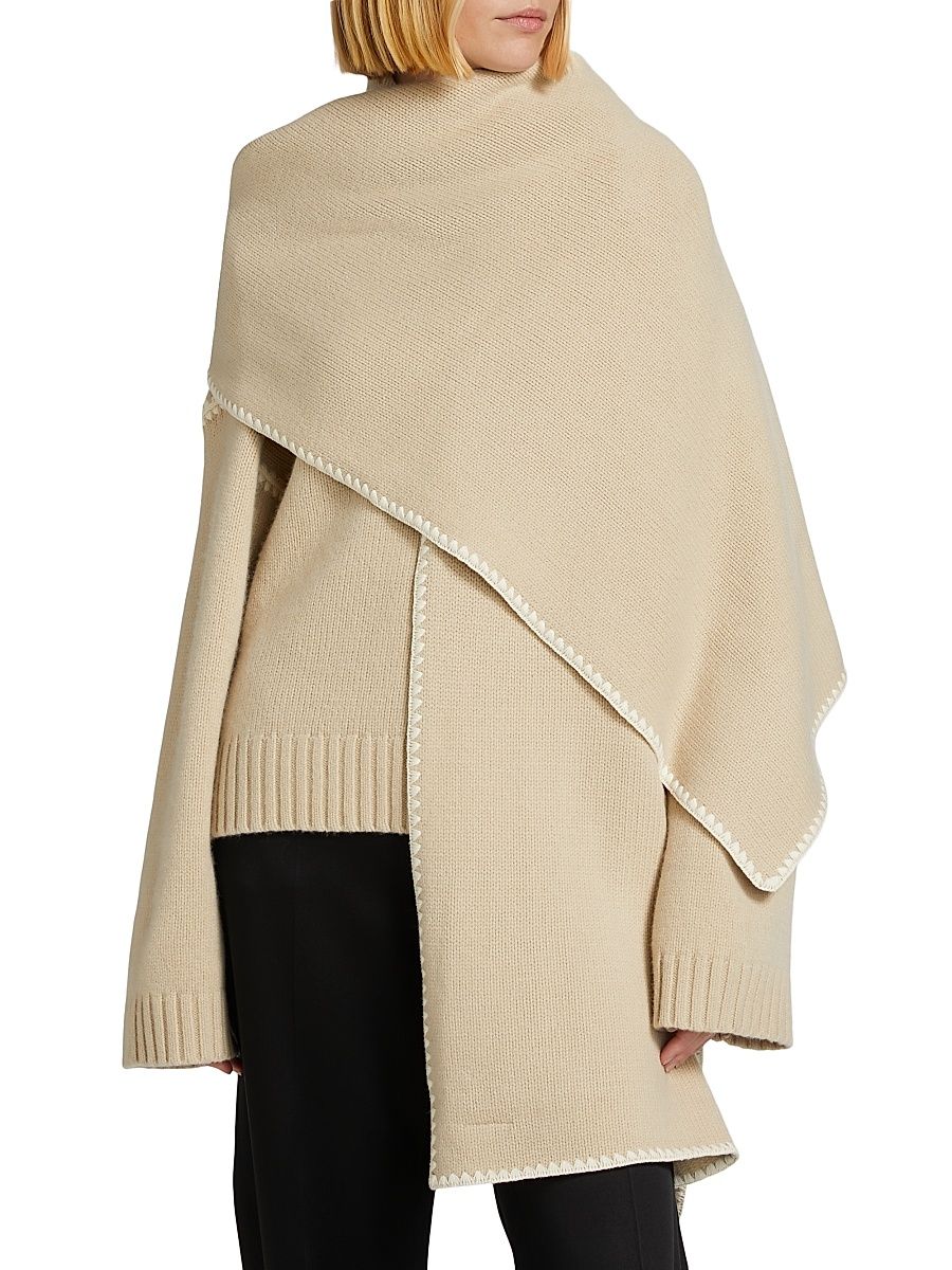 Women's Ps24 Embroidered Wool Cashmere Scarf - Harvest