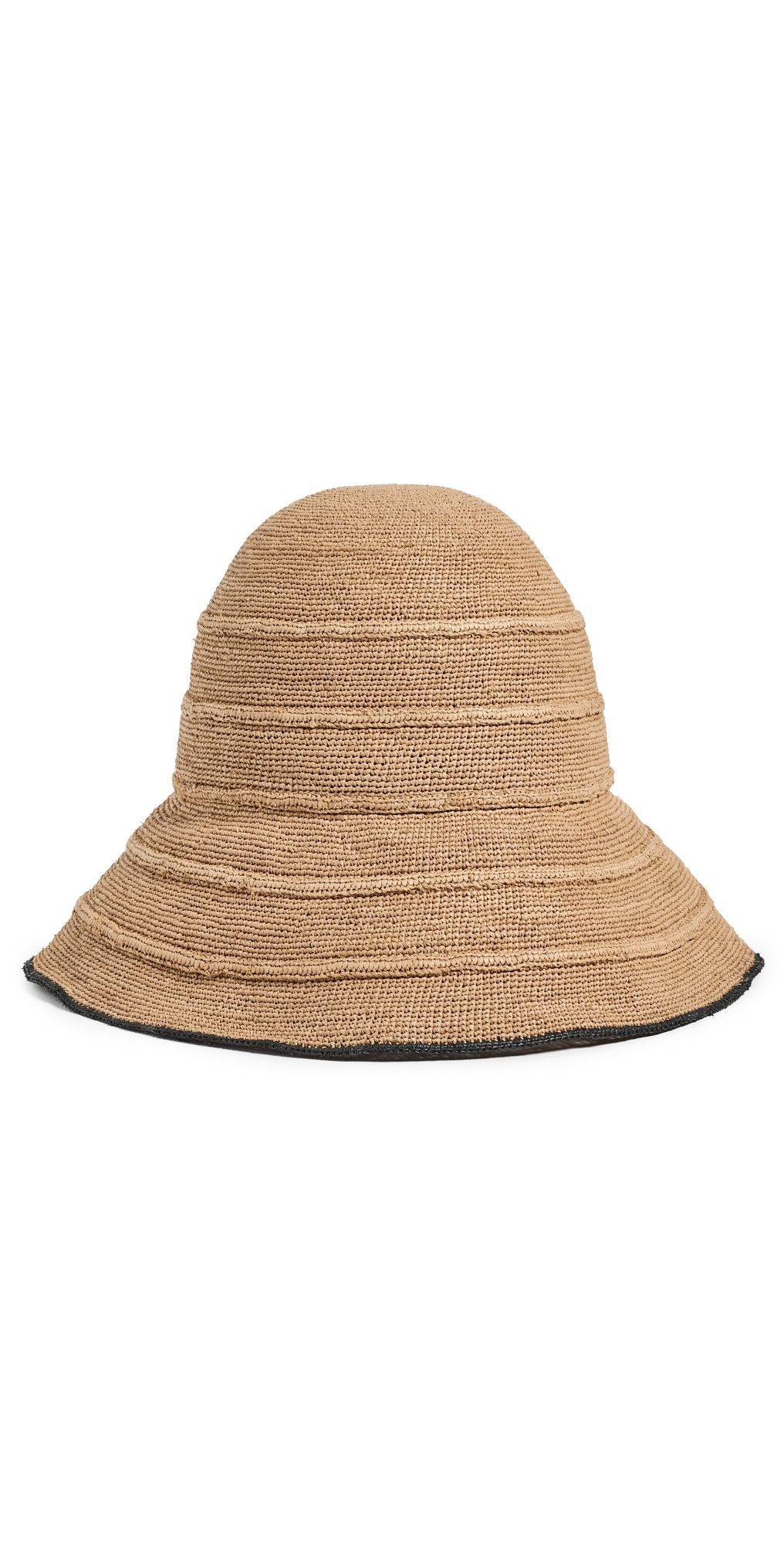 Janessa Leone Teagan Raffia Hat Sand/Black L