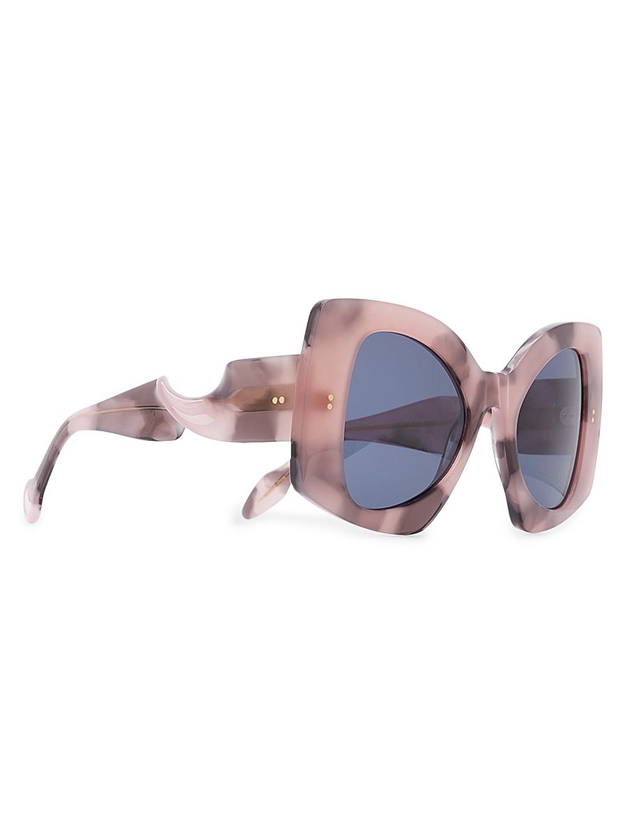 Women's 55MM Solid Lens Butterfly Sunglasses - Pink
