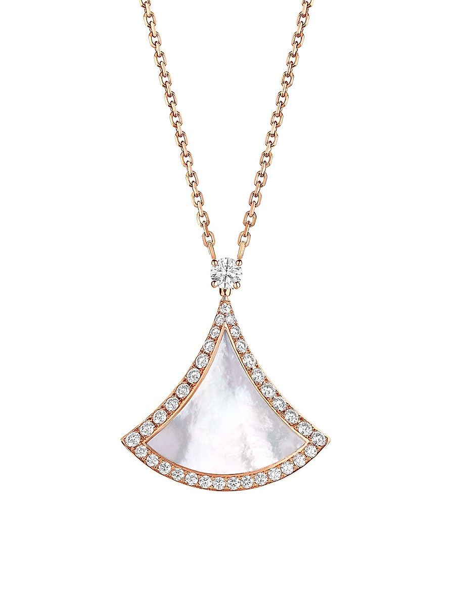 Women's Divas' Dream 18K Rose Gold, Mother-Of-Pearl, & Diamond Pendant Necklace - Mother Of Pearl