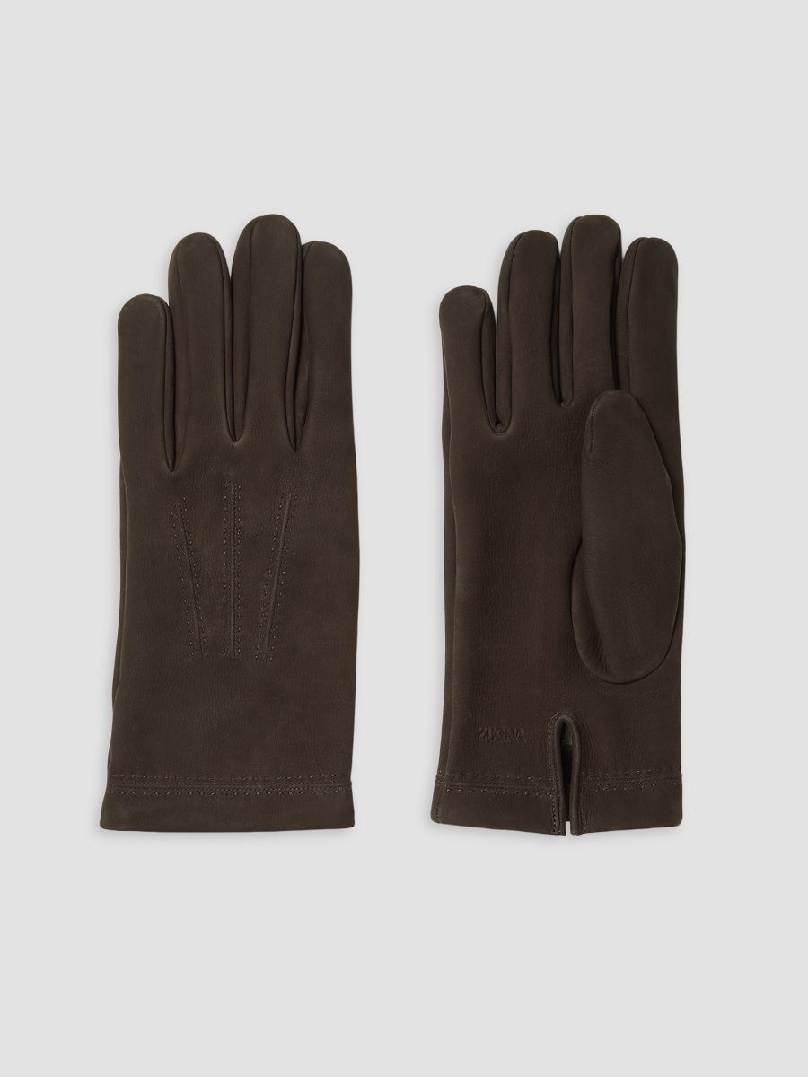 ZEGNA Men's Secondskin Gloves - Dark Brown - Size XL