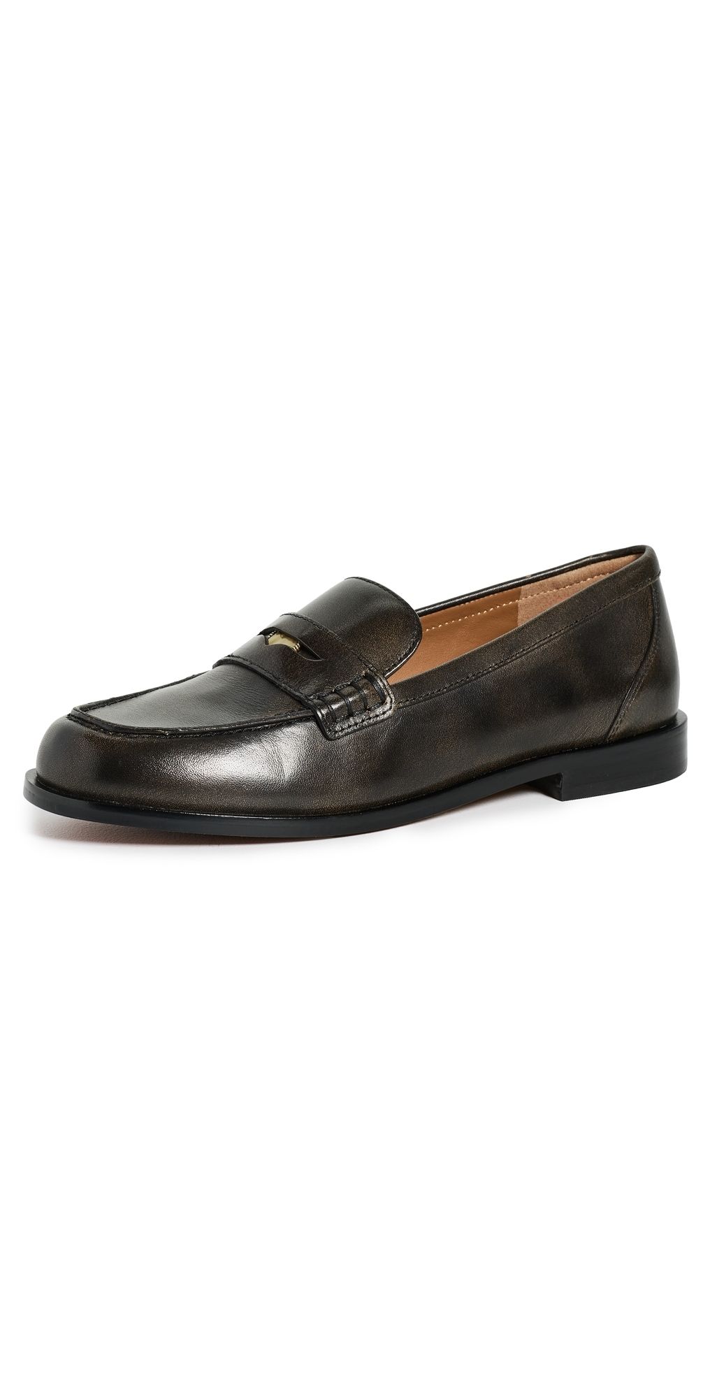 Madewell Porto Brushed Penny Loafers True Black Multi 7