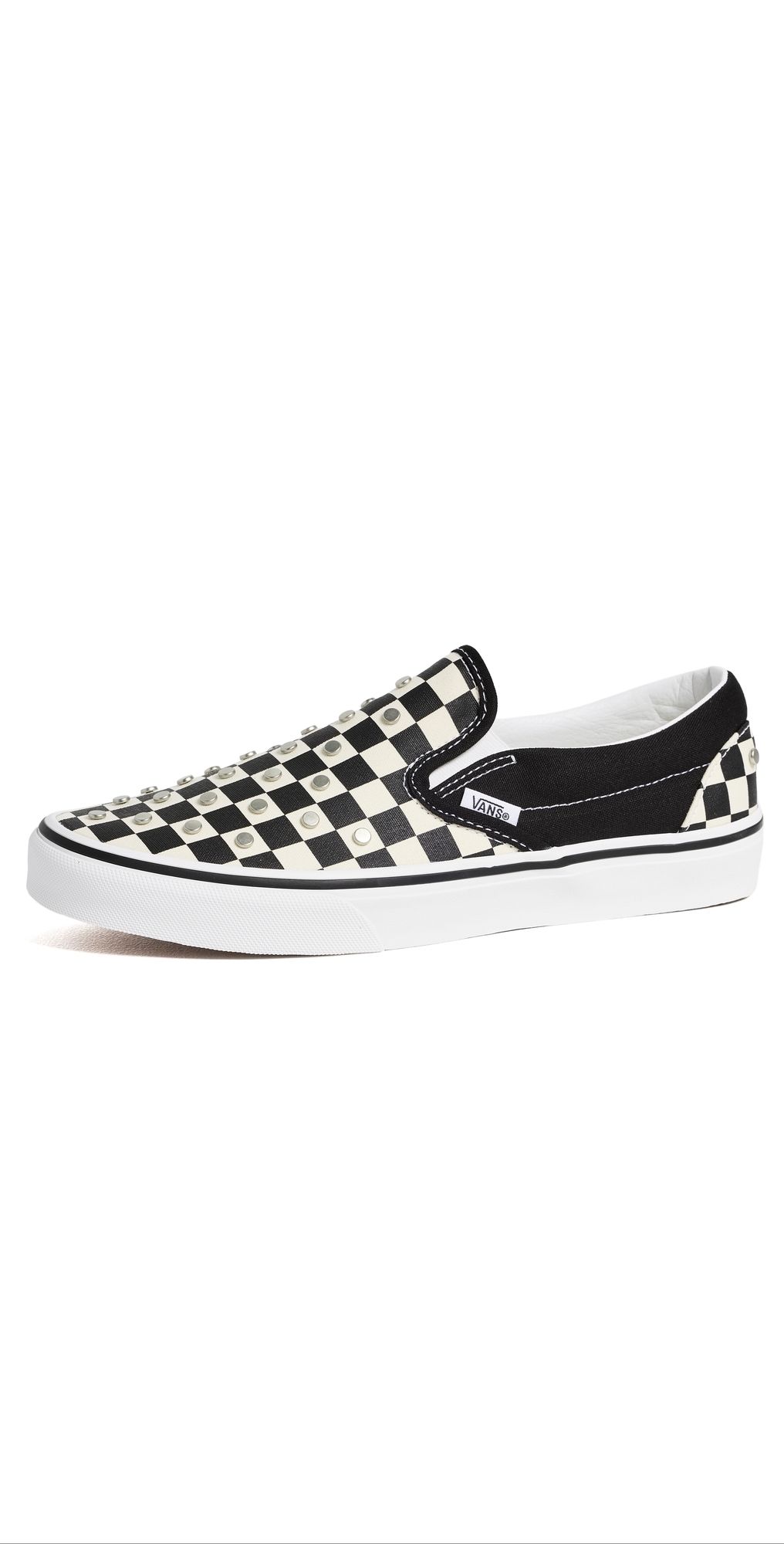Vans Classic Slip On Unisex Sneakers Checkerboard Studs Black M 5.5/ W 7