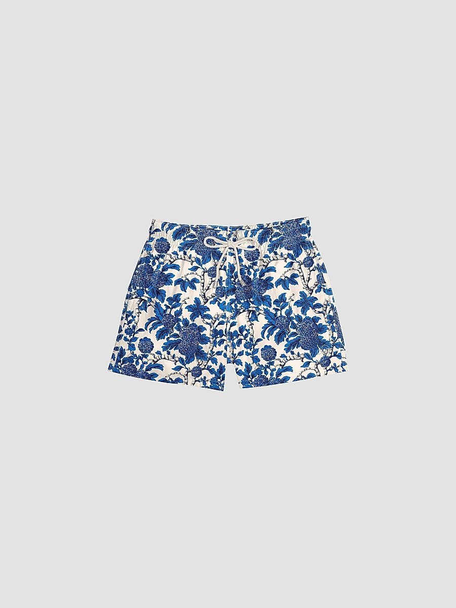 Arrels Barcelona Men's Floral Regular-Fit Swim Shorts - Blue - Size XXL