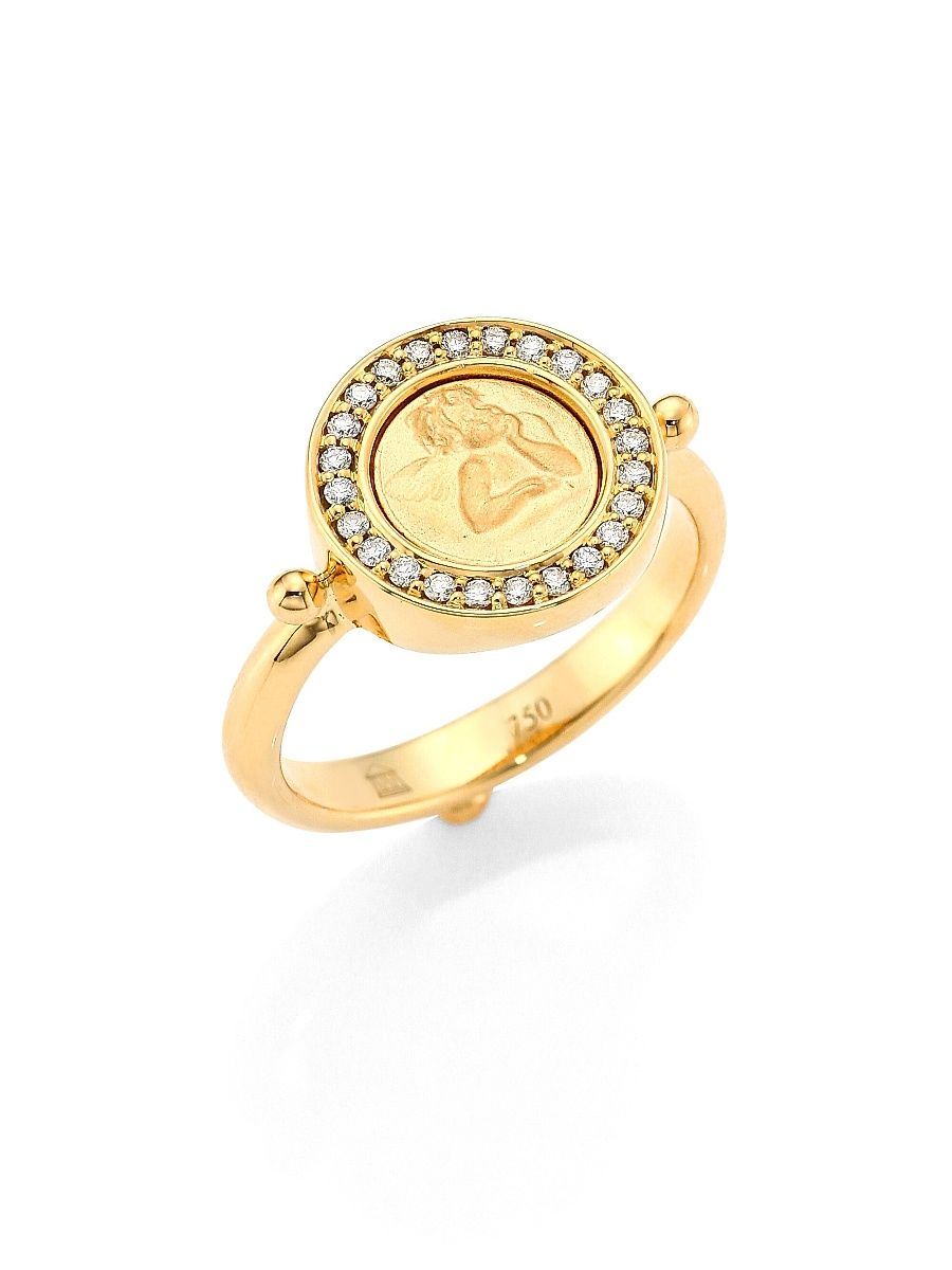Women's Florence86 Angel Diamond & 18K Yellow Gold Ring - Gold - Size 6.5