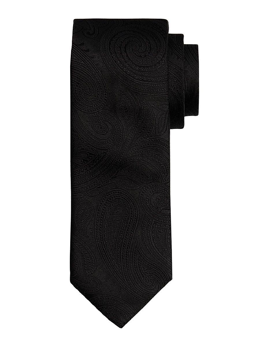 Men's Paisley Silk Tie - Black
