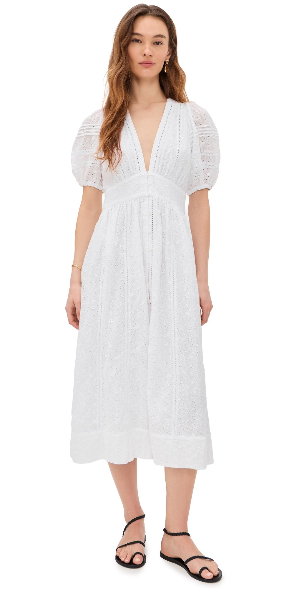 Poupette St Barth Reine Midi Dress White S