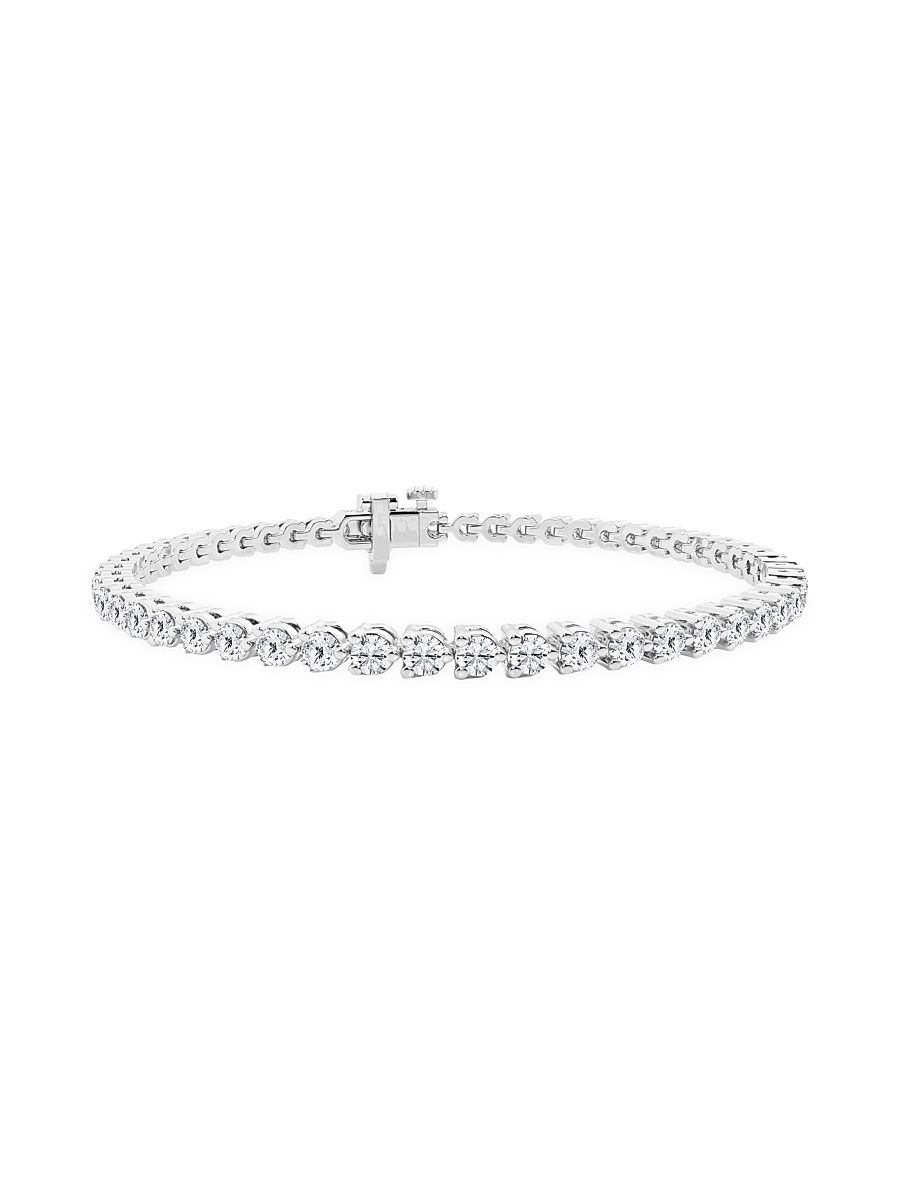 Women's 14K White Gold & Lab-Grown Diamond Tennis Bracelet - 3 Tcw - Size 8