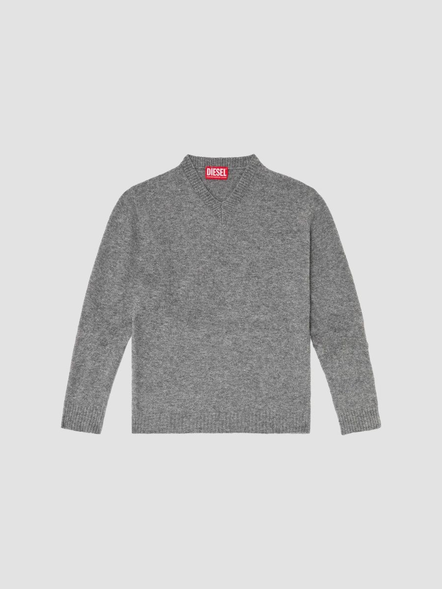 Diesel Men's Andie V-Neck Sweater - Dark Grey Melange - Size Medium