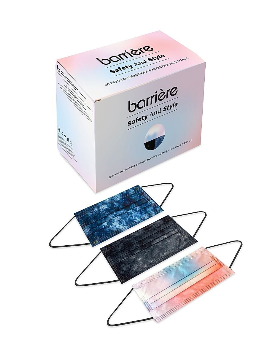 Tie-Dye & Ombré Face Masks 60-Pack - Assorted