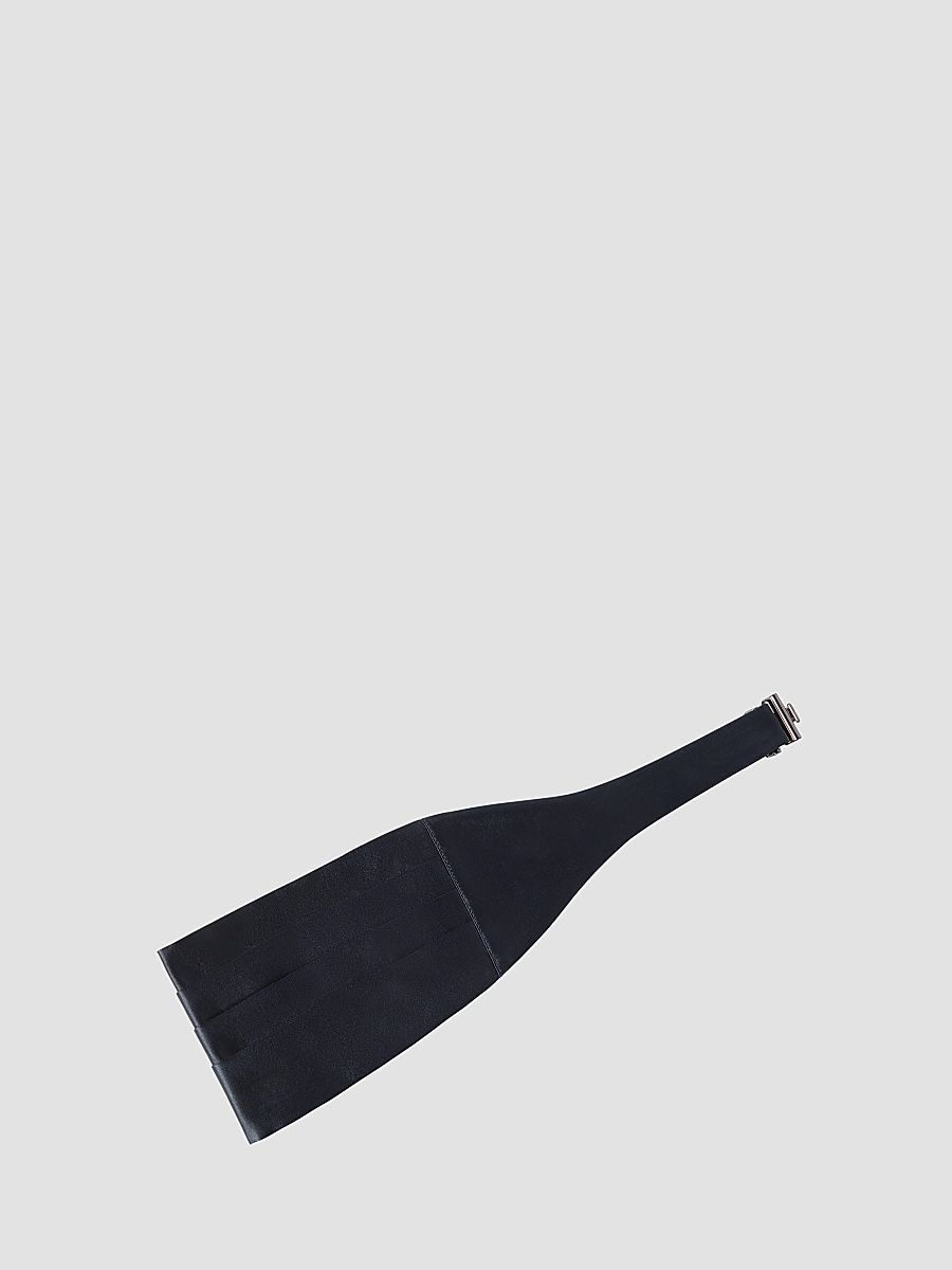 Men's Silk and Cotton Satin Cummerbund - Navy Blue - Size 44