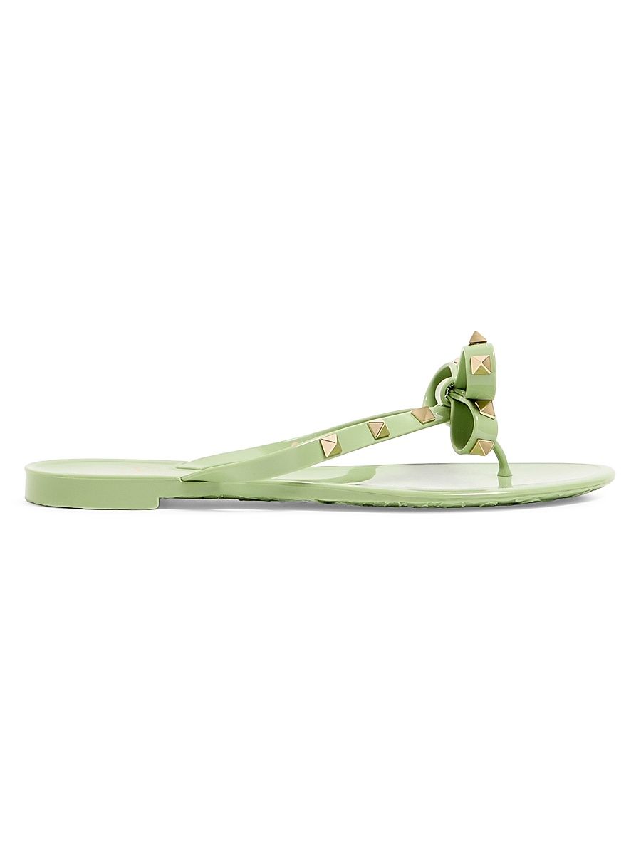 Women's Rockstud Rubber Slippers - Mint - Size 12
