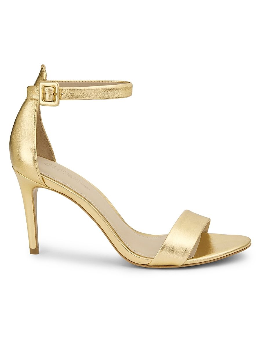 Women's Metallic Leather 87MM High-Heel Sandals - Gold - Size 11