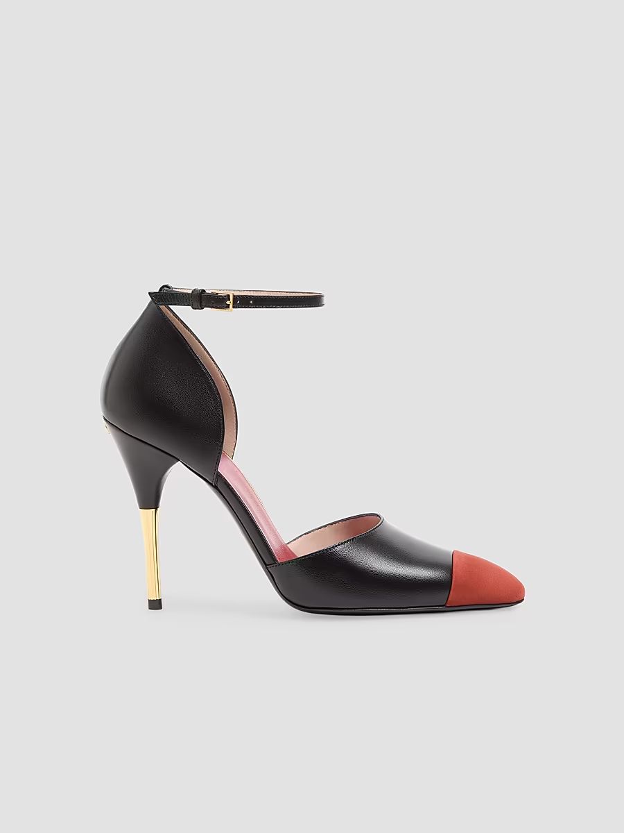 Women's D'orsay 105MM Sinead Pumps in Goatskin and Suede - Black Rust - Size 12