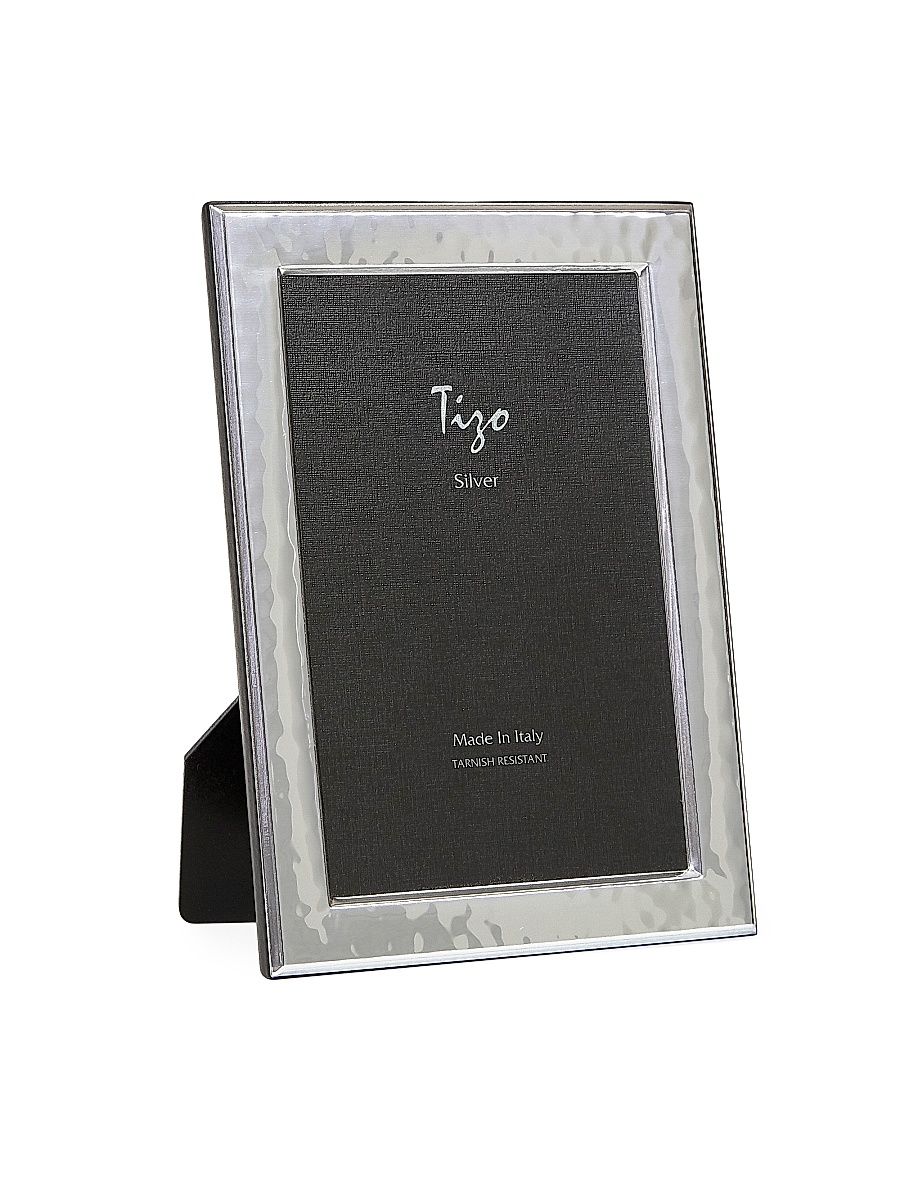 Italian Hammered Silverplate Frame - Silver - Size 8 x 10