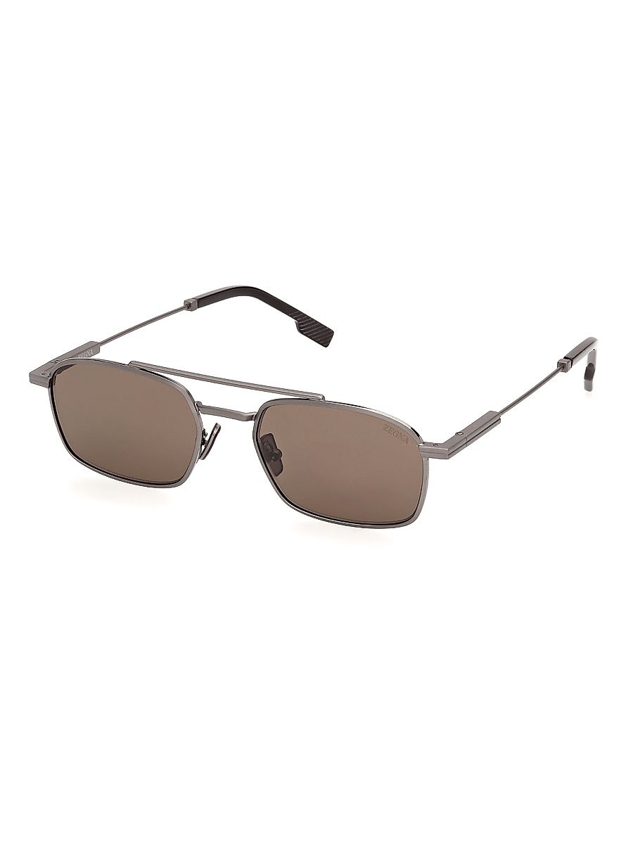 Men's 54MM Rectangular Sunglasses - Grey Brown