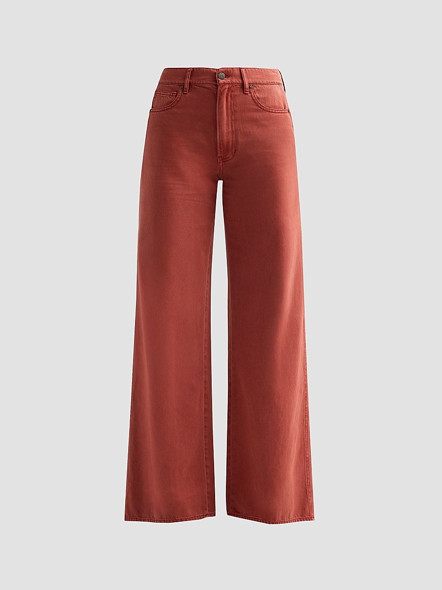 Women's Kasey Wide-Leg Jeans - Rust - Size 24