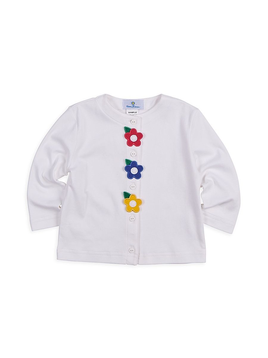 Baby Girl's, Little Girl's & Girl's Flower Knit Cardigan - White - Size 8