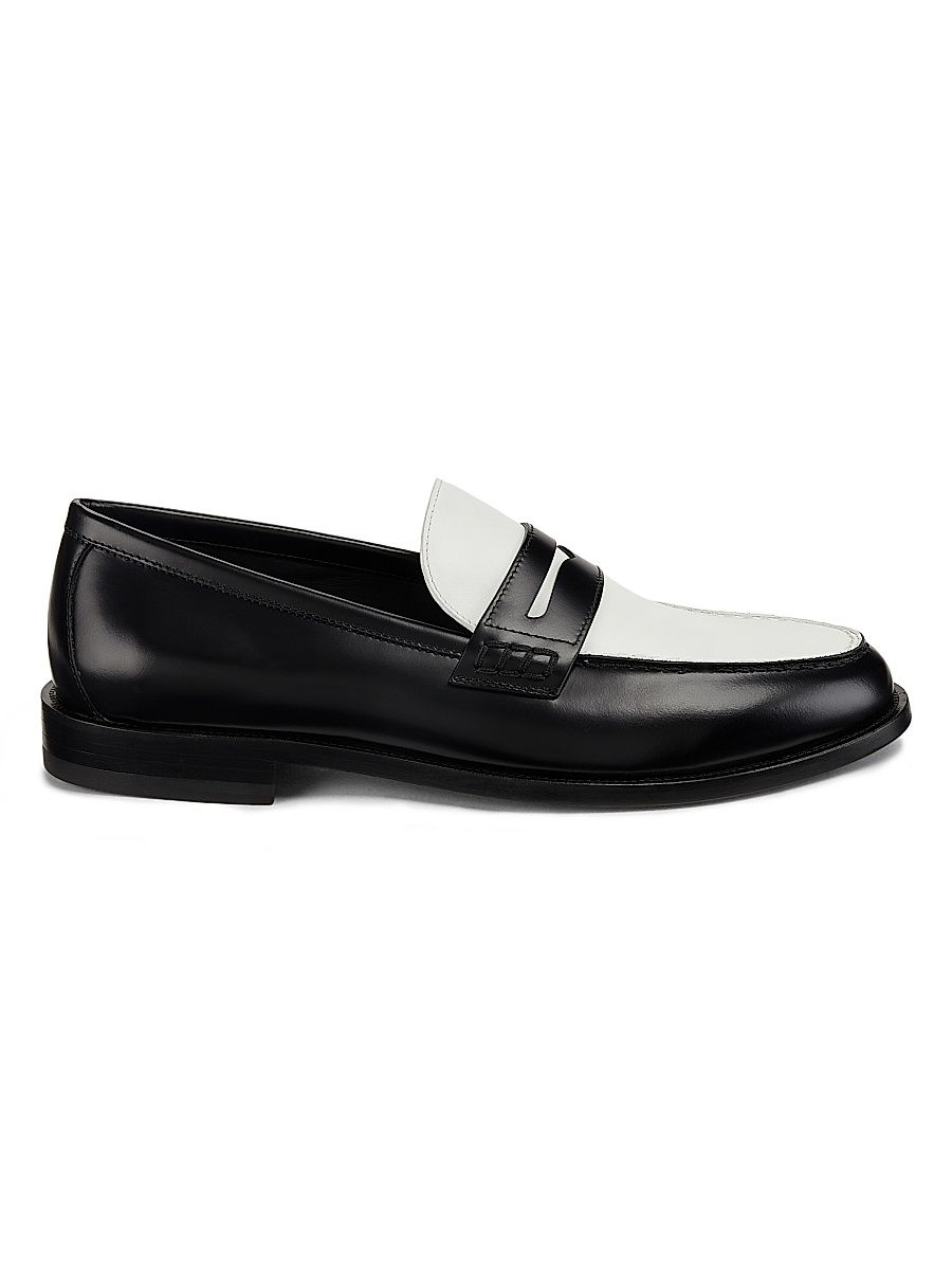 Men's Perry Leather Penny Loafers - Black - Size 10