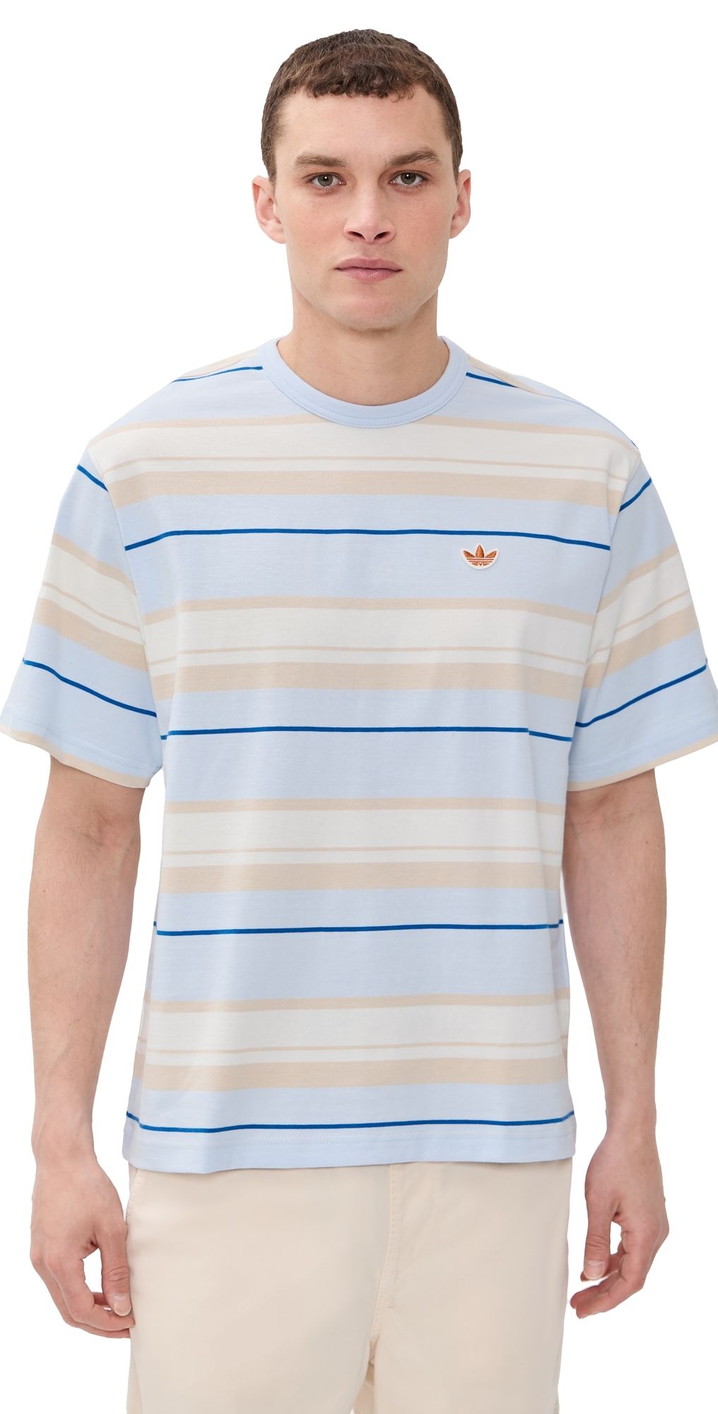 adidas Striped Tee Crystal Sky S