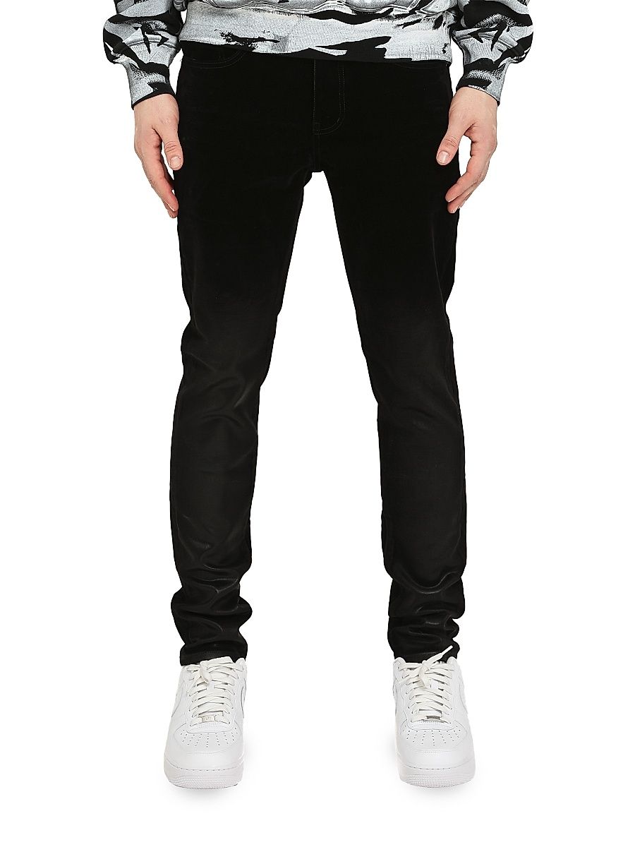 Men's Flock Dipped Skinny Jeans - Black - Size 33