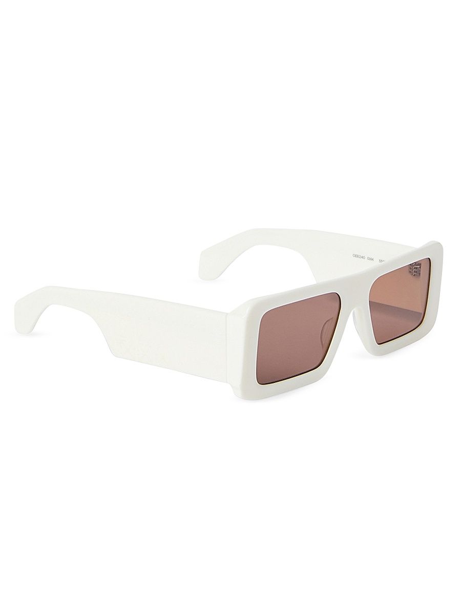 Women's Troy 55MM Rectanglular Sunglasses - White