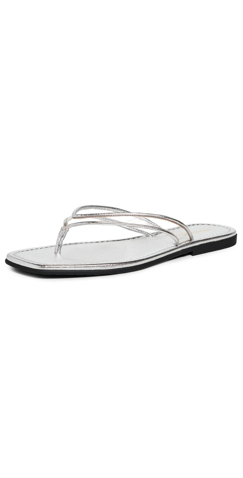 Veronica Beard Clea Piping Sandals Clear/Silver 9