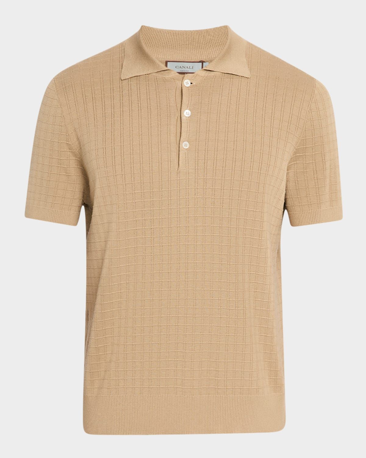 Men & apos;s Grid Jacquard Knit Polo