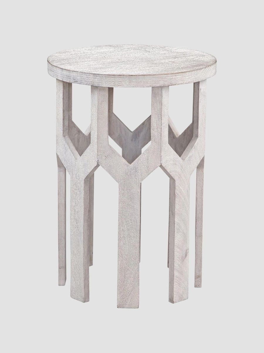 Lloyd Wood Accent Table - White
