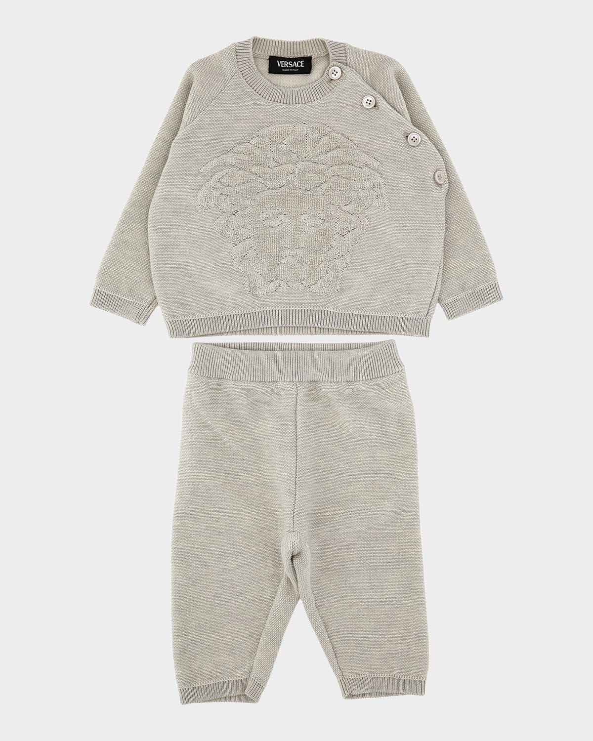 Boy & apos;s Embroidered Medusa Knit Top & Pants Set, Size 3M-18M