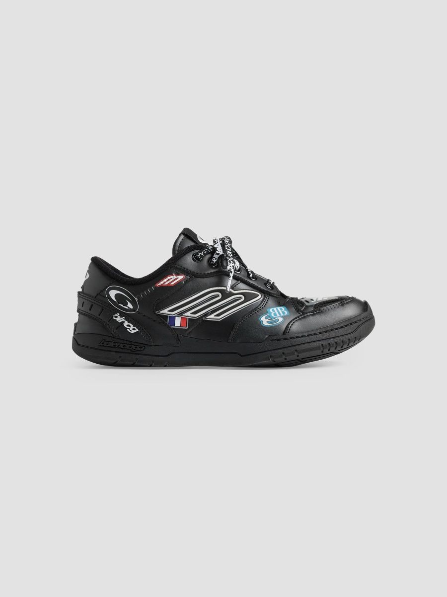 Balenciaga Men's Hamptons Stickers Sneakers - Black Multicolor - Size 13