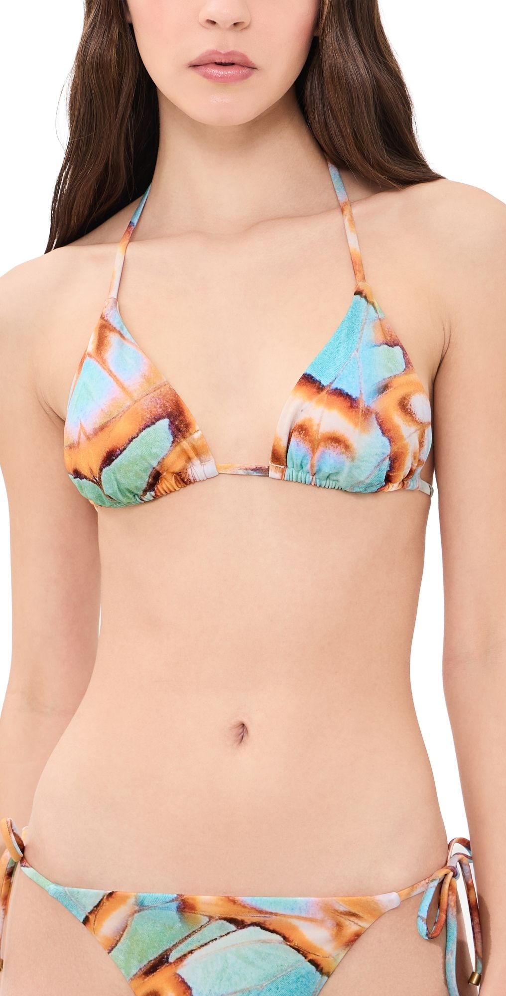 Vitamin A Gia Triangle Bikini Top MALACHITE BUTTERFLY L