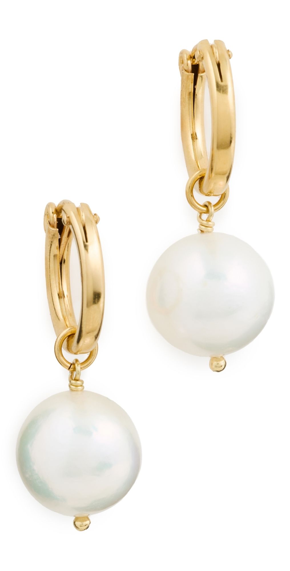 Chan Luu Baroque Pearl Hoop Earrings White Pearl One Size