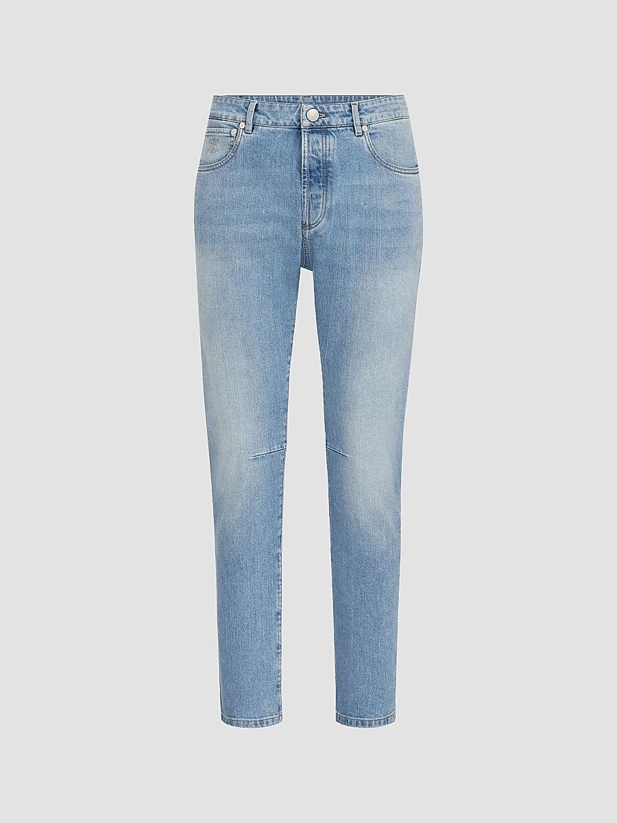 Men's Comfort Cotton Denim Leisure Fit Five-Pocket Jeans - Light Denim - Size 36